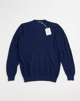 Fedeli Argentina Honeycomb Knit Crewneck Sweater Blue 1