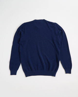 Fedeli Argentina Honeycomb Knit Crewneck Sweater Blue 1 5
