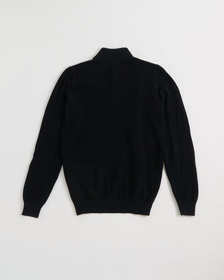 Fedeli Favonio Quarter Zip Honeycomb Knit Sweater Black 1 5
