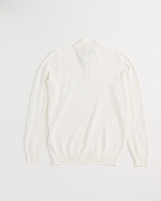 Fedeli Favonio Quarter Zip Honeycomb Knit Sweater White 1 4