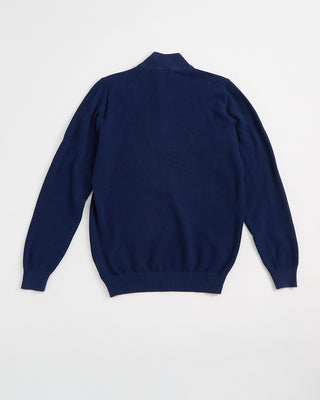 Fedeli Favonio Quarter Zip Honeycomb Knit Sweater Blue 1 5