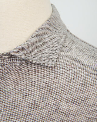 Fedeli Quattro Piquet Lino Melange Polo Grey 1270