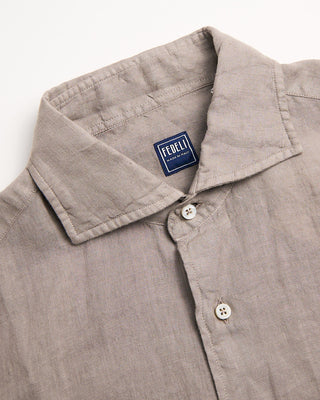 Fedeli Phil Linen Shirt Taupe 6 36