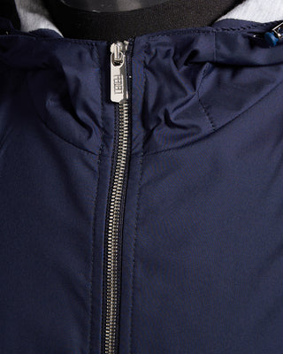 Fedeli Carmel Hooded Airstop Luxe Casual Bomber Navy 9 10041