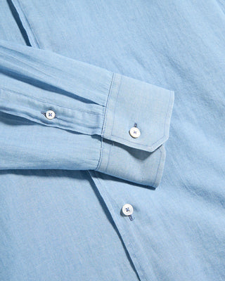 Fedeli Sean Ultralight Denim Chambray Shirt Light Blue 14 9697