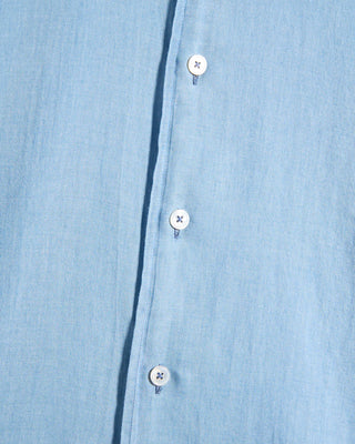 Fedeli Sean Ultralight Denim Chambray Shirt Light Blue 5 9694