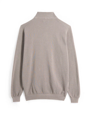 Fedeli Open Honeycome Full Zip Giza Cotton Cardigan Taupe 9 9706