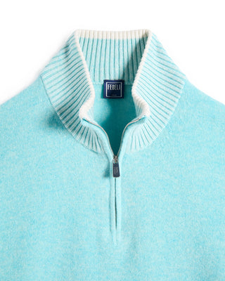 Fedeli Cloudsoft Spring Cashmere Pullover Aqua 3 9717