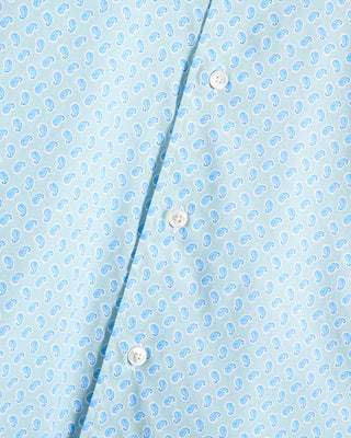 Fedeli Paisley Ultralight Cotton Shirt Light Blue 12 9757