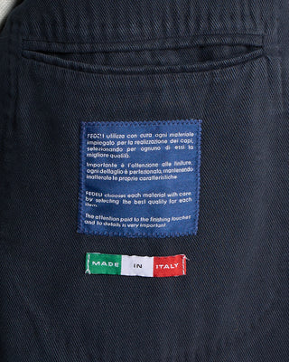 Fedeli Super Soft Washed Drill Cotton Navy Blazer Navy 6315