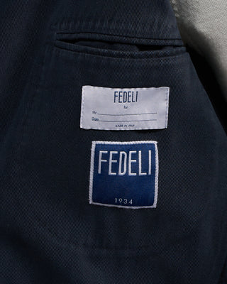 Fedeli Super Soft Washed Drill Cotton Navy Blazer Navy 6316