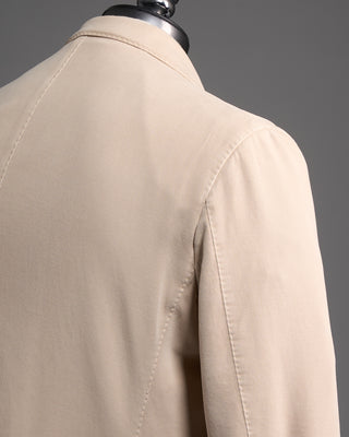Fedeli Super Soft Drill Cotton Double Breasted Blazer Beige 6323