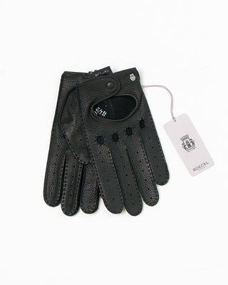 Roeckl Toronto Unlined Black Leather Driving Gloves Black 