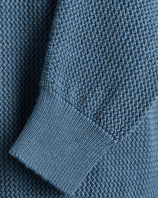Piacenza 1733 Openwork Stitch Polo Sweater Teal 0 7