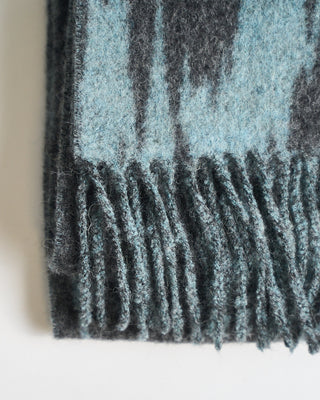 Piacenza 1733 Plush Digital Jacquard Alpaca  Wool Scarf Aqua  Charcoal  7