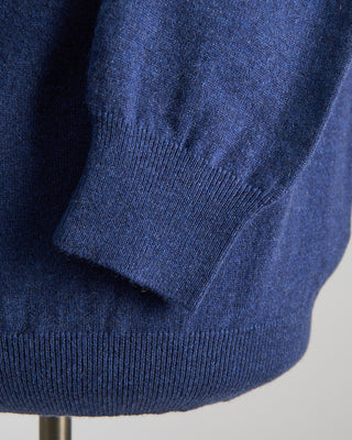 Piacenza 1733 100% Cashmere Girocollo Punto Rasato Sweater Sapphire  5