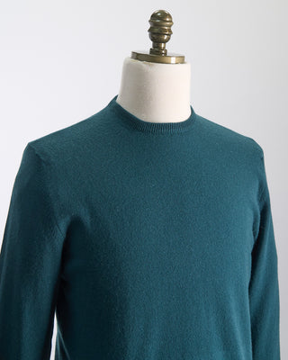 Piacenza 1733 100% Cashmere Girocollo Punto Rasato Sweater Emerald 