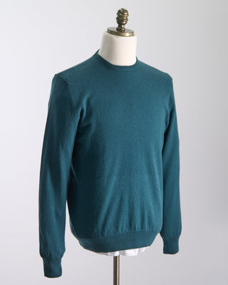 Piacenza 1733 100% Cashmere Girocollo Punto Rasato Sweater Emerald  3