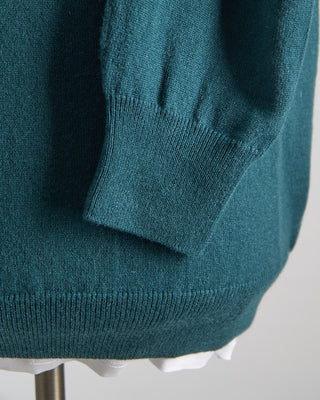 Piacenza 1733 100% Cashmere Girocollo Punto Rasato Sweater Emerald  5