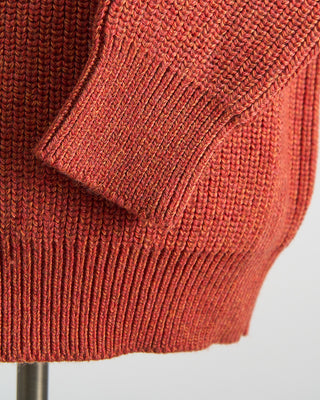 Piacenza 1733 Girocollo Punto Pannocchia Crewneck Sweater Red Orange  4