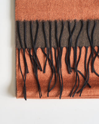 Piacenza 1733 Silk  Cashmere Mirror Scarf Orange  Brown 