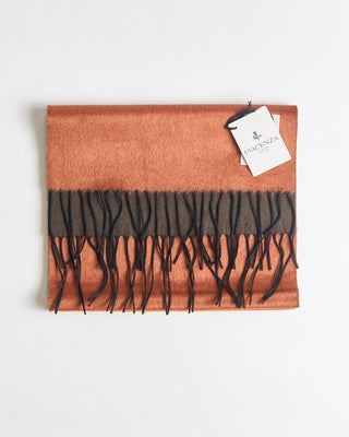 Piacenza 1733 Silk  Cashmere Mirror Scarf Orange  Brown  1