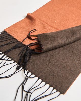 Piacenza 1733 Silk  Cashmere Mirror Scarf Orange  Brown  3
