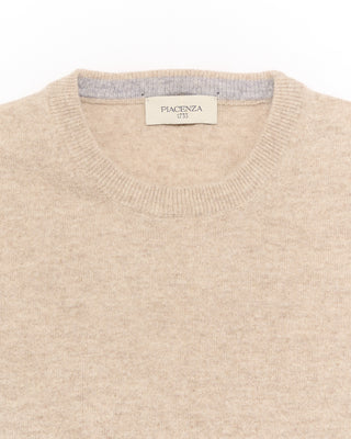 Piacenza 1733 12 Gauge Wool  Cashmere Crewneck Beige 10 4790