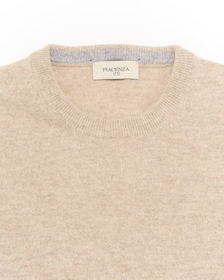 Piacenza 1733 12 Gauge Wool  Cashmere Crewneck Beige 10 4811