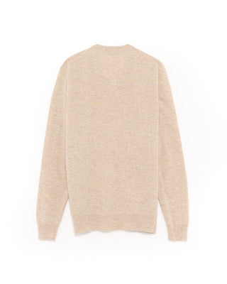Piacenza 1733 12 Gauge Wool  Cashmere V Neck Beige 26 4812