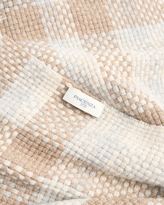 Piacenza 1733 Wool  Cashmere Chunky Oversized Scarf Grey  Tan 4 4469