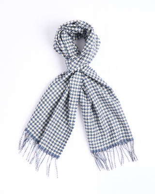Piacenza 1733 Silk  Cashmere Houndstooth Dressy Scarf Blue 3 4457