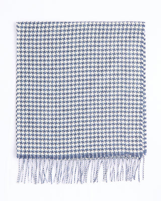 Piacenza 1733 Silk  Cashmere Houndstooth Dressy Scarf Blue 4 4458