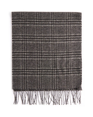 Piacenza 1733 Silk  Cashmere Prince Of Wales Dressy Scarf Black  White 3 4441