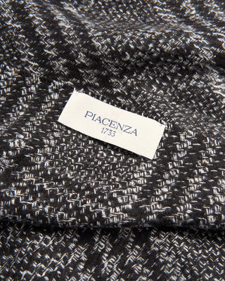 Piacenza 1733 Silk  Cashmere Prince Of Wales Dressy Scarf Black  White 4 4443