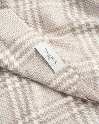 Piacenza 1733 Silk  Cashmere Prince Of Wales Dressy Scarf Tan 5 4451