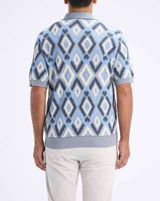 Piacenza 1733 Argyle Pattern Polo Light Blue 8 11320
