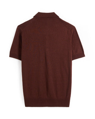 Piacenza 1733 Links Weave Short Sleeve Shirt Brown 7 9382