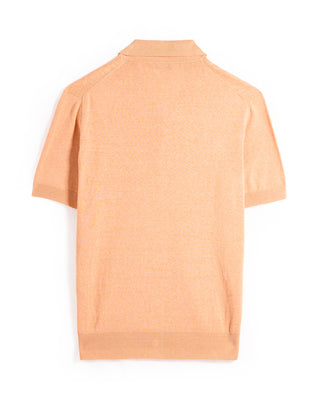 Piacenza 1733 Links Weave Short Sleeve Shirt Peach 7 9372