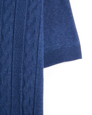 Piacenza 1733 Links Weave Short Sleeve Shirt Blue 4 9355
