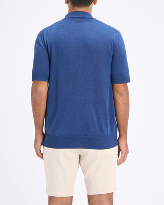 Piacenza 1733 Links Weave Short Sleeve Shirt Blue 5 10834