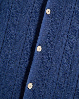 Piacenza 1733 Links Weave Short Sleeve Shirt Blue 5 9356