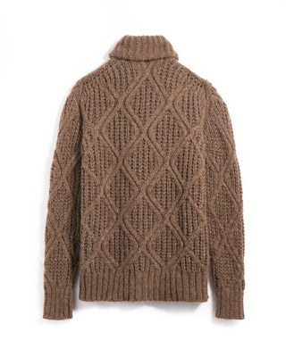 Piacenza 1733 3 Gauge Baby Alpaca Fluffy Diamond Cob Stitch Cardigan Chestnut 17 6079