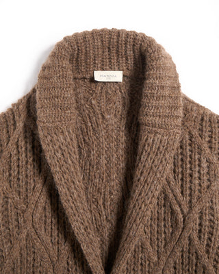 Piacenza 1733 3 Gauge Baby Alpaca Fluffy Diamond Cob Stitch Cardigan Chestnut 6 6076