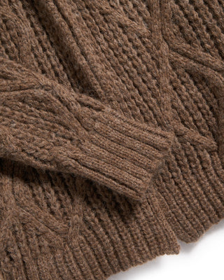 Piacenza 1733 3 Gauge Baby Alpaca Fluffy Diamond Cob Stitch Cardigan Chestnut 8 6078