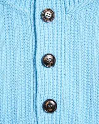 Piacenza 1733 5 Gauge Geelong Wool Exaggerated Button Mockneck Sweater Light Blue 8 6067