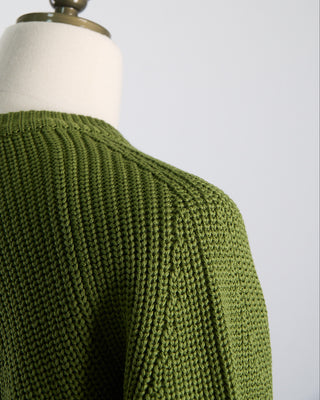 Batoner Raglan Sleeve Ribbed Signature Crewneck Sweater Green 1383