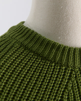 Batoner Raglan Sleeve Ribbed Signature Crewneck Sweater Green 1385