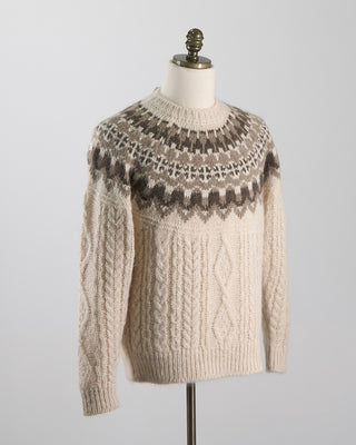 Batoner Après Ski Fairisle Cableknit Sweater Ivory 1397