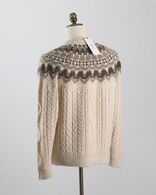 Batoner Après Ski Fairisle Cableknit Sweater Ivory 1398